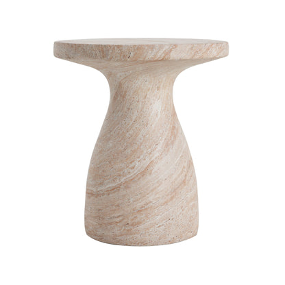 Outdoor / Indoor Travertine Side Table Lightweight