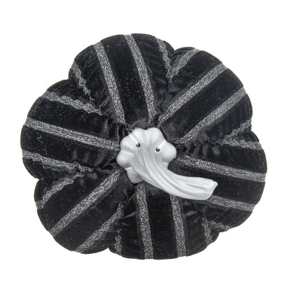 Stripe Pumpkin Decor, For Holiday Halloween Decoration - Black / White