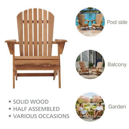Oversize Outdoor Folding Adirondack Chair, Patio Chair For Garden