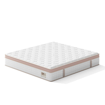 12" King Size Firm Hybrid Mattress, Gel Memory Foam & Pocket Springs, Pressure Relief, Motion Isolation, Ergonomic Bed - White