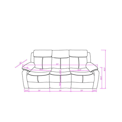 Blanche - Reclining Set With LED Lights, Speaker