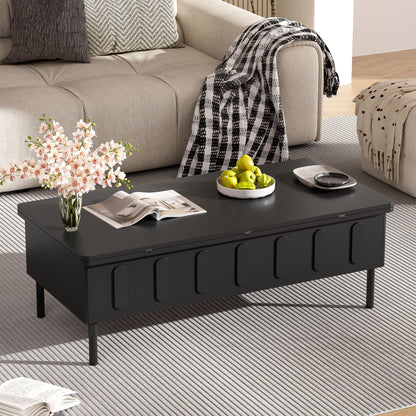 Lift Top Coffee Table With 2 Drawers With Hidden Storage Compartment For Living Room